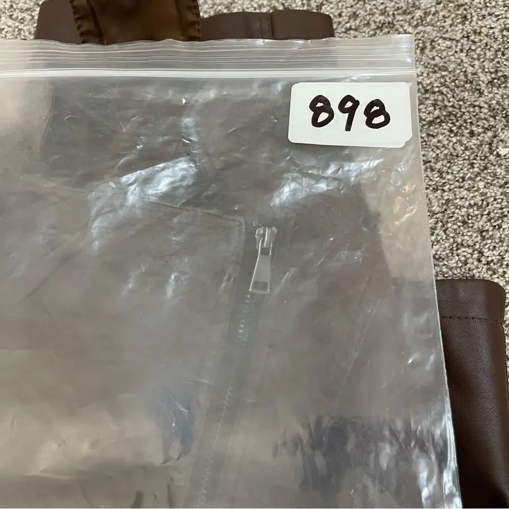 faux leather Moto jacket in brown - Picture 8 of 8